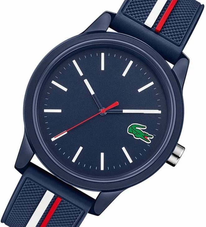 Cadran Lacoste 2011070 avec index blancs, date à 3h et aiguilles bâton lumineuses