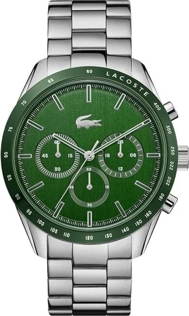 Montre Lacoste 2011080 vert classique, acier brossé, style sport chic intemporel