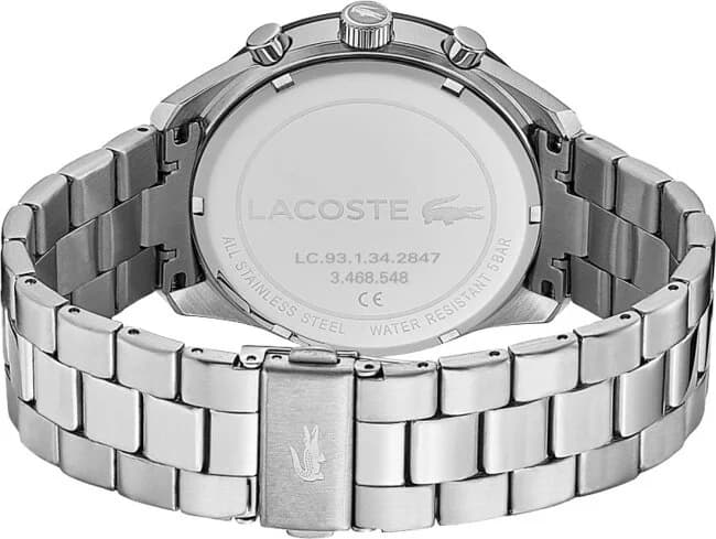 Bracelet Lacoste 2011080 acier à maillons, fermoir déployant, ajustable, finition brossée