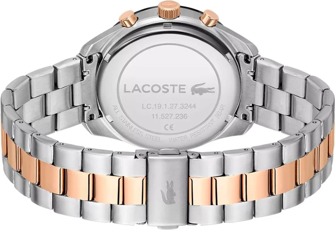Bracelet Lacoste 2011112 en acier bicolore à maillons alternant or et argent avec fermoir déployant