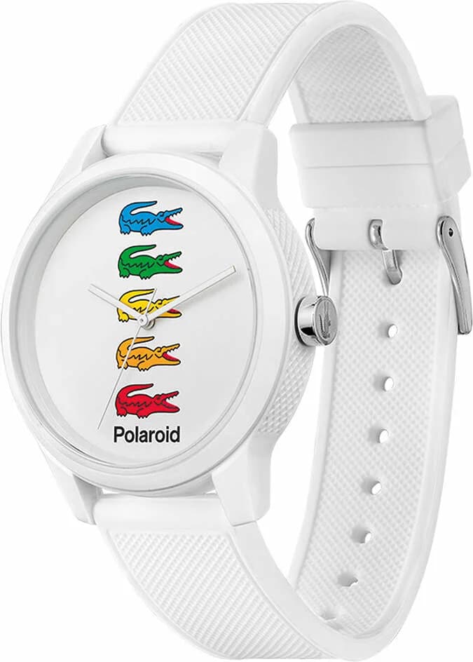 Bracelet Lacoste 2011130 en silicone blanc souple avec boucle ardillon signature, confortable et résistant pour un usage quotidien