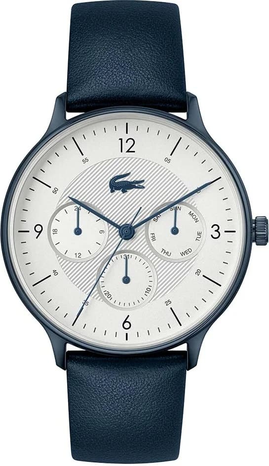 Montre Lacoste 2011140 avec cadran bleu soleil et index argentés épuré