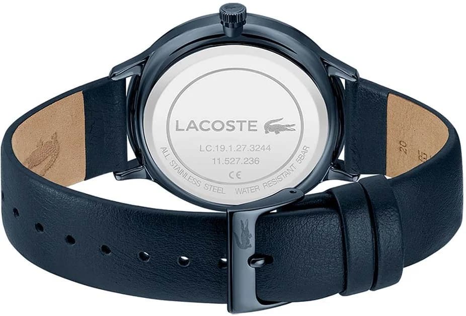 Boîtier Lacoste 2011140 en acier brossé de 40mm avec couronne siglée et verre minéral