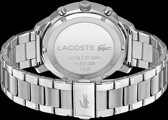 Bracelet Lacoste 2011178 acier inoxydable maillons polis boucle déployante