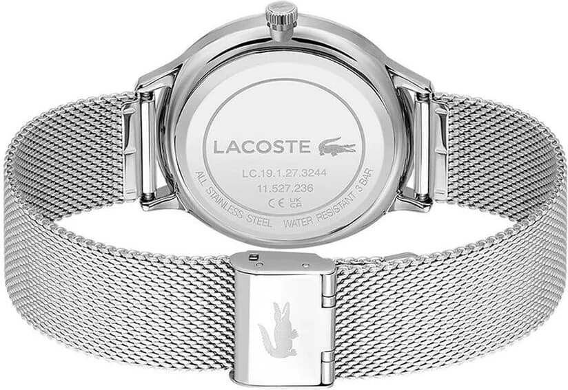 Bracelet Lacoste 2011228 en acier inoxydable brossé avec fermoir déployant et maillons ajustables