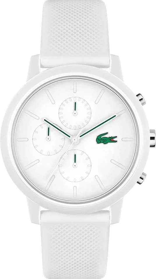 Montre Lacoste 2011246 blanche au design sportif et élégant avec chronographe et logo vert emblématique