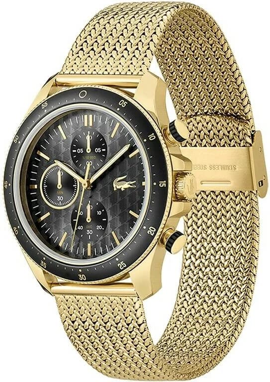 Montre Lacoste 2011254 en Acier Doré et Maille Milanaise vue 2