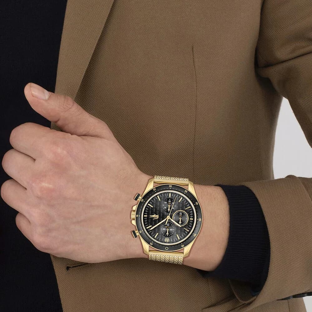 Montre Lacoste 2011254 en Acier Doré et Maille Milanaise vue 4