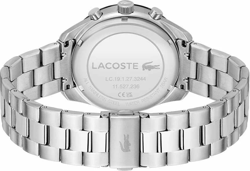 Bracelet Lacoste 2011272 acier argenté intégré au boîtier, fermoir déployante, maillons satinés et polis