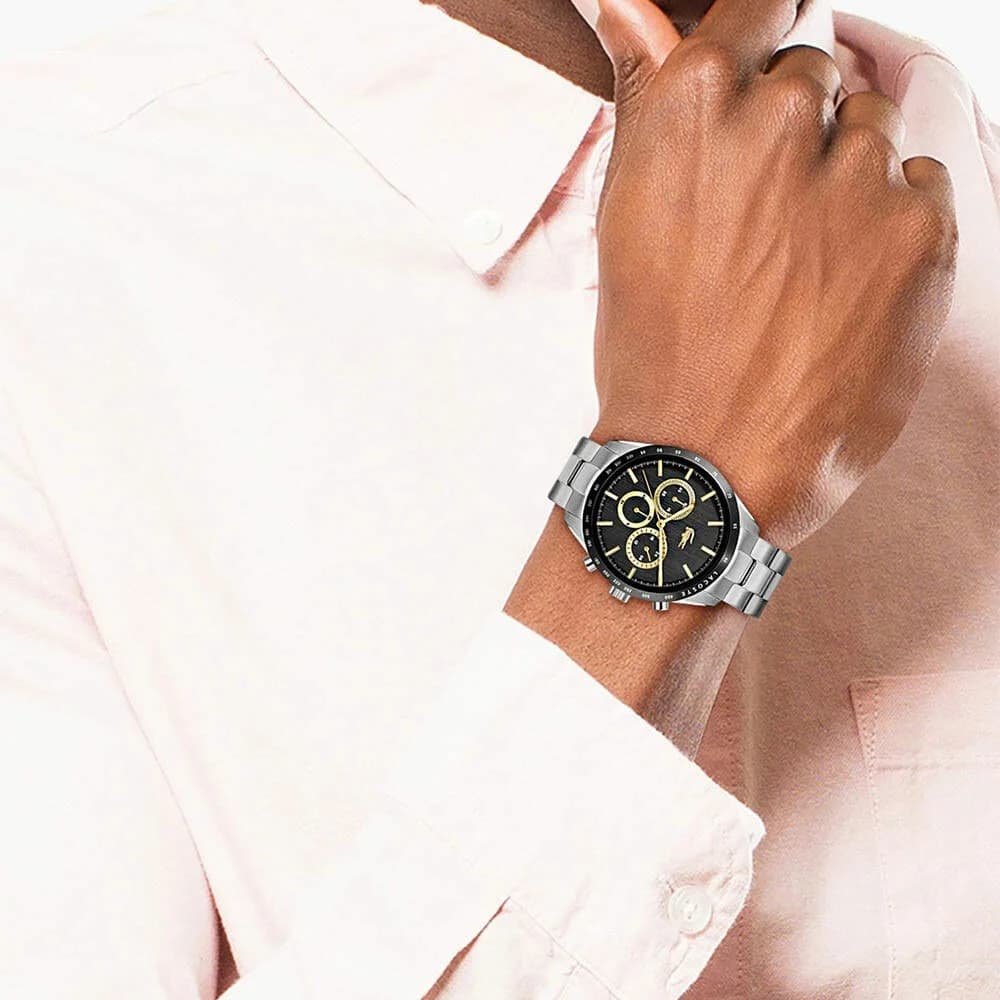Montre Lacoste 2011272 Acier Argenté et Cadran Noir Multifonctions vue 4