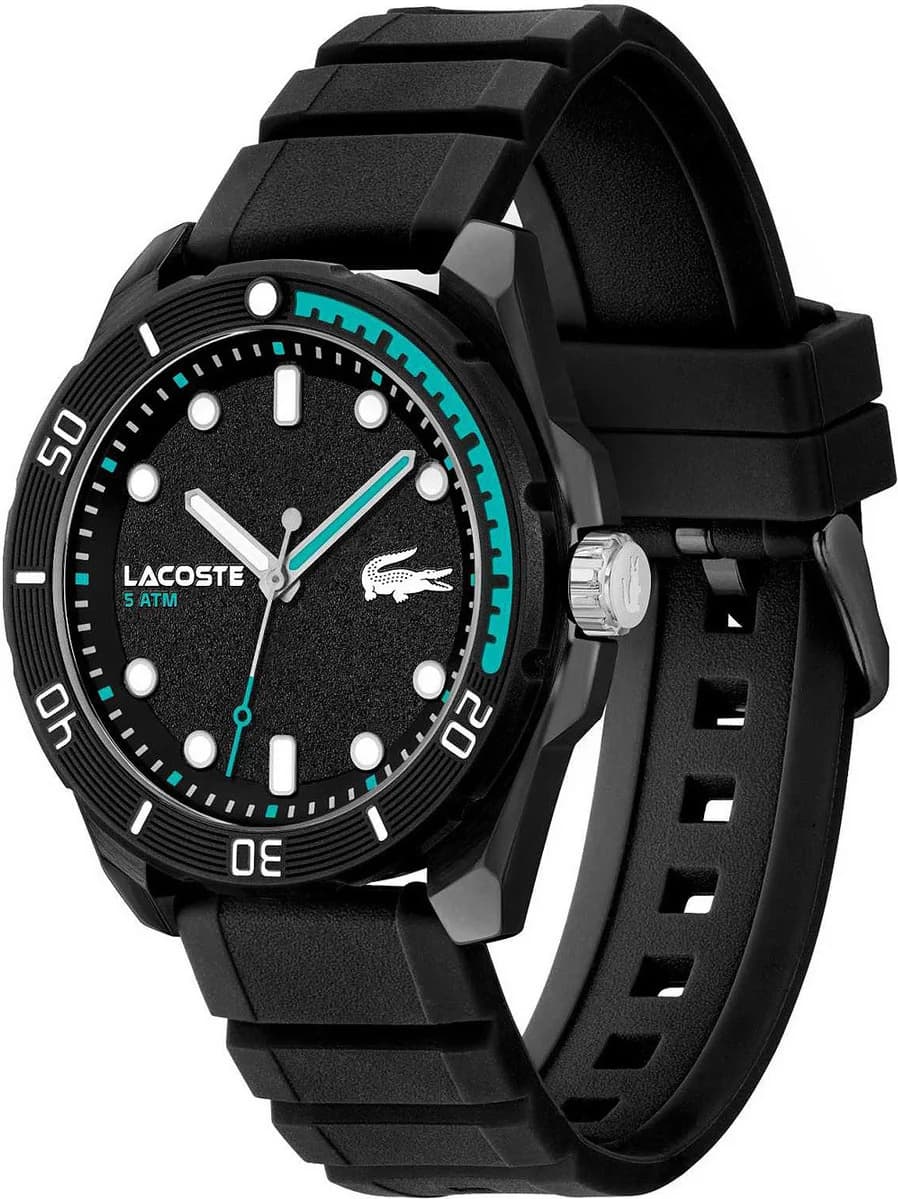 Cadran Lacoste 2011284 aux index bâtons et aiguilles luminescentes, date à 3h, design minimaliste
