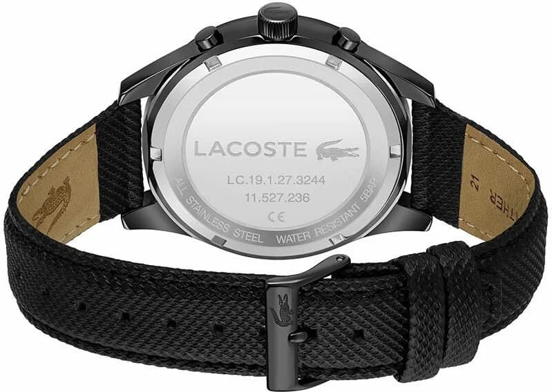 Cadran Lacoste 2011296 avec compteurs multifonctions, guichet date à 4h30 et index luminescents