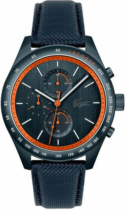 Montre Lacoste 2011297 au cadran bleu marine avec index luminescents et aiguilles argentées