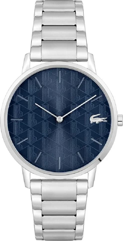 Montre Lacoste 2011305 au cadran bleu soleil, acier argenté, style sport chic