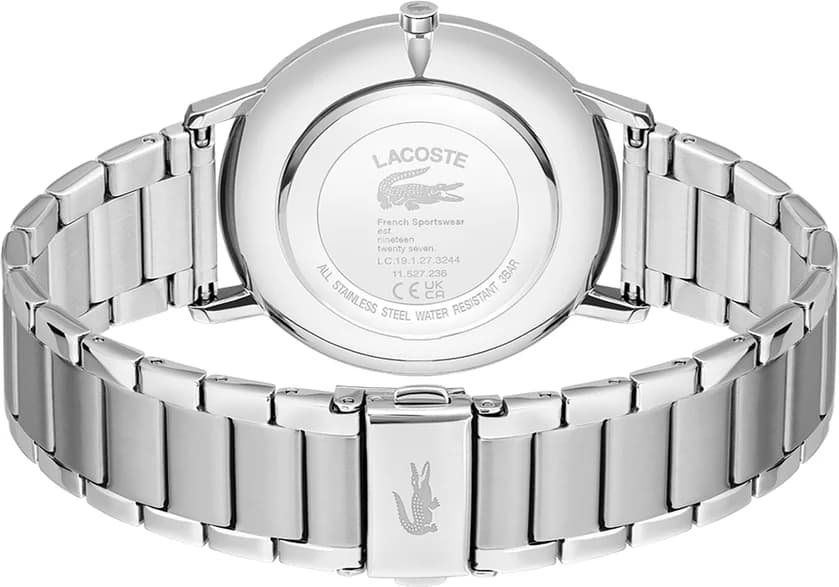 Bracelet Lacoste 2011311 acier inoxydable à maillons vissés, fermoir déployant sécurisé, finition polie