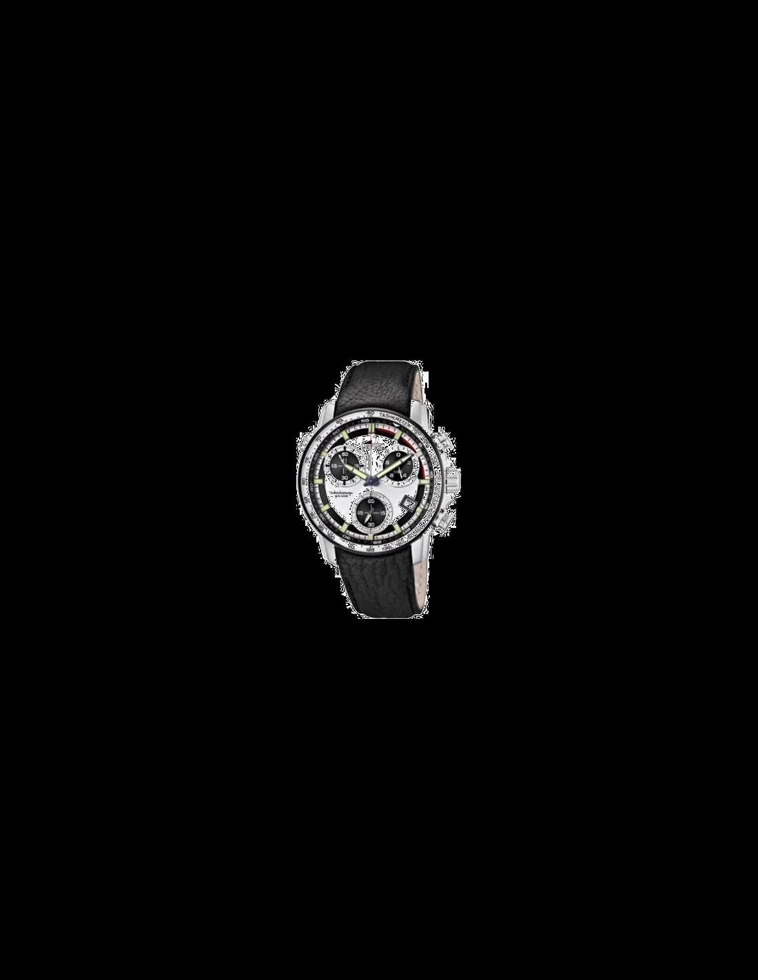 Montre Lotus L10112/1 avec cadran noir soleillé, index argentés et aiguilles dauphine, style classique