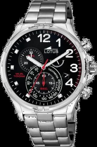 Montre Lotus L10126/4 argentée avec cadran blanc et index dorés, style classique élégant