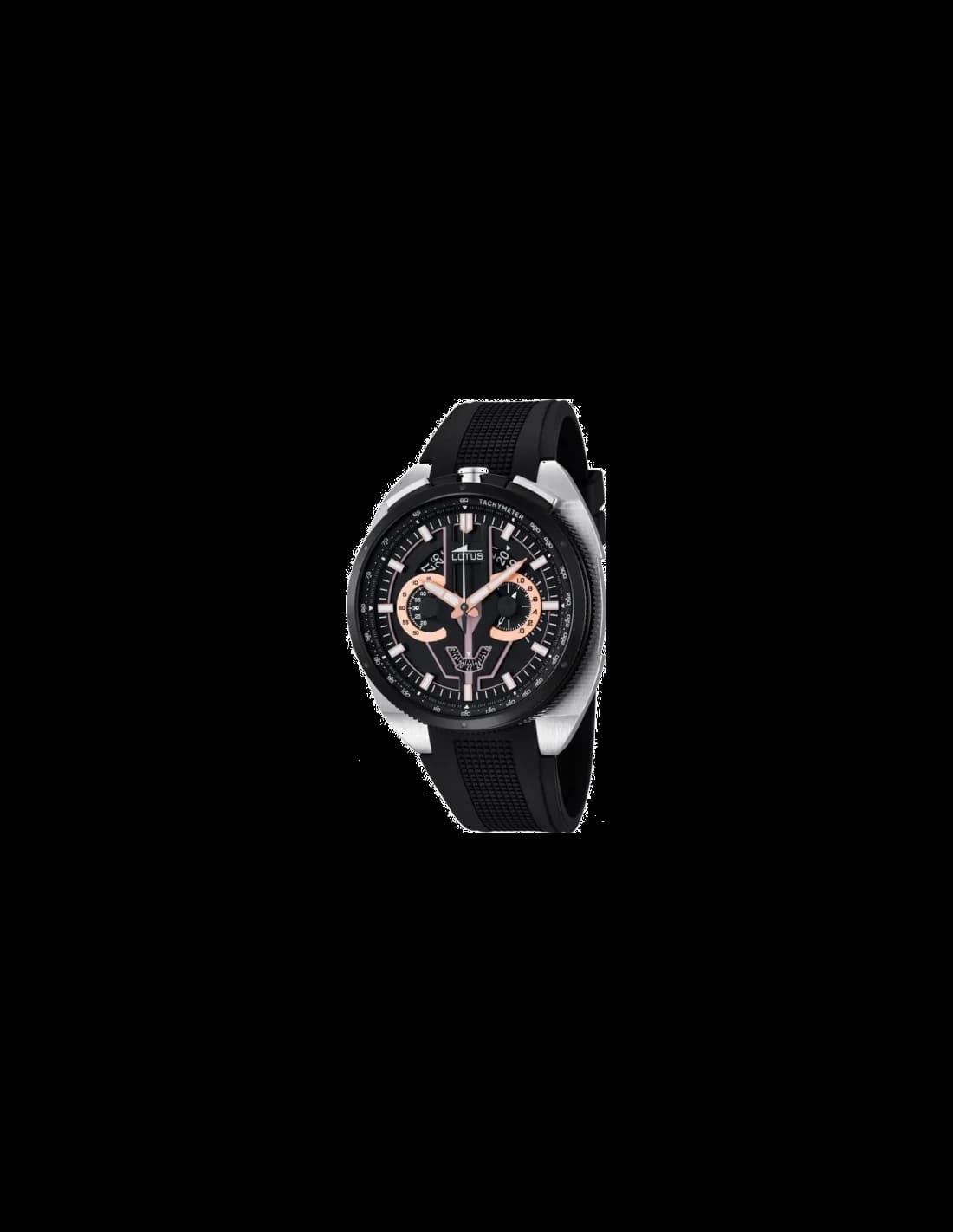 Montre Lotus L10128/4 au cadran noir et index luminescents, style sportif