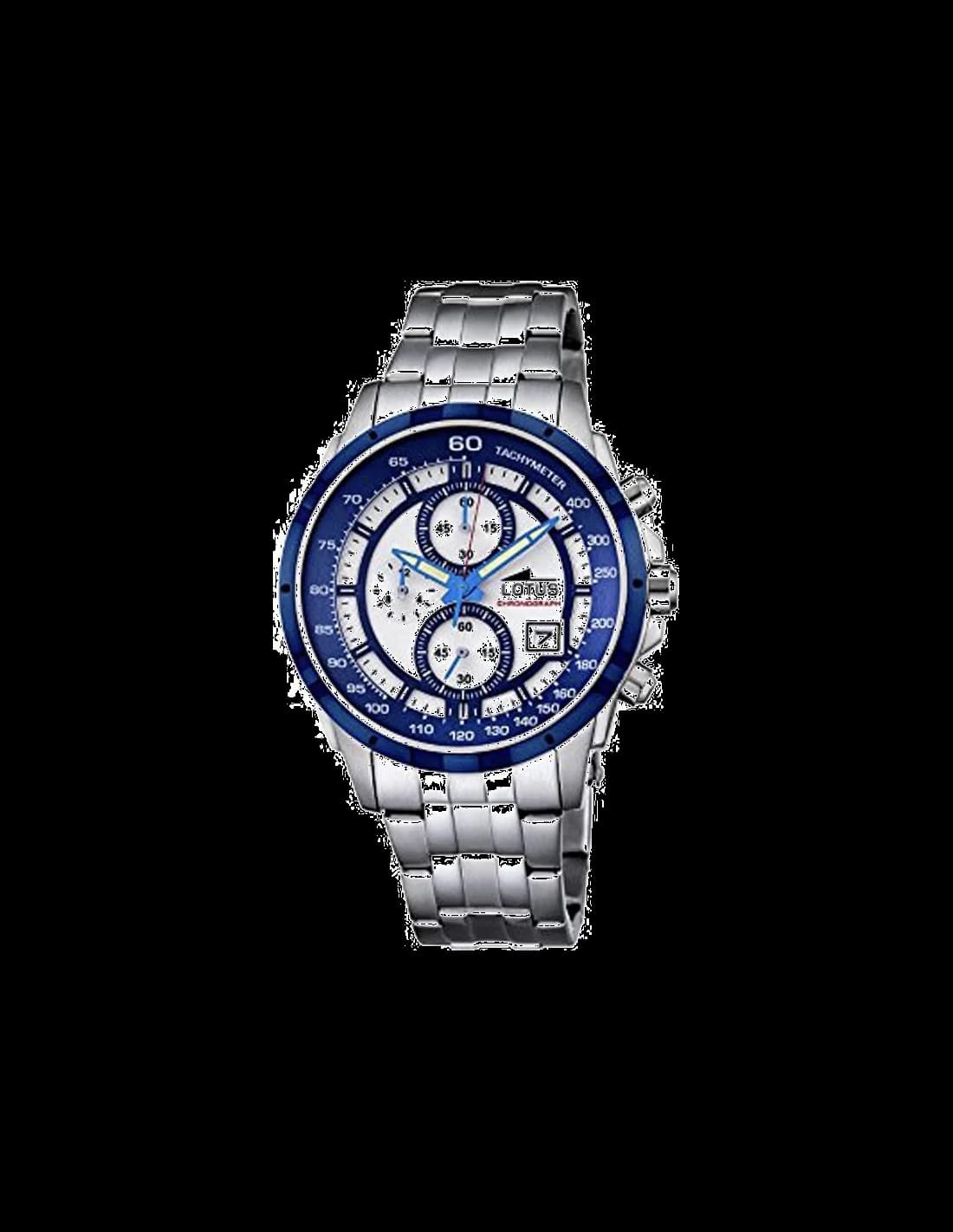 Montre Lotus L10130/1 argentée avec cadran gris soleillé et compteurs chrono noirs, style sport chic