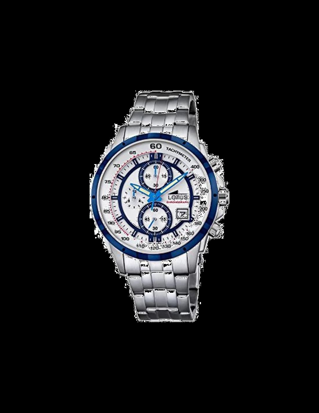 Montre Lotus L10130/2 argentée avec cadran soleil gris et chronographe trois compteurs