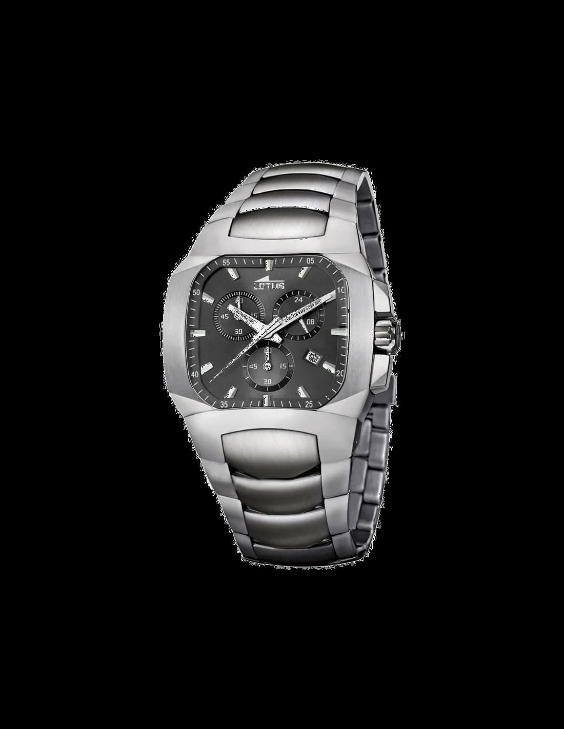 Montre Lotus L15500/9 argentée au cadran blanc soleillé, aiguilles bleuies et style classique sport