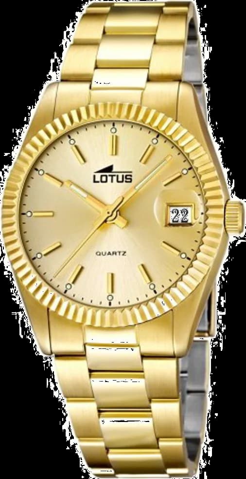 Montre Lotus L15799/2 au cadran doré avec index bâtons et aiguilles dorées, style élégant et raffiné