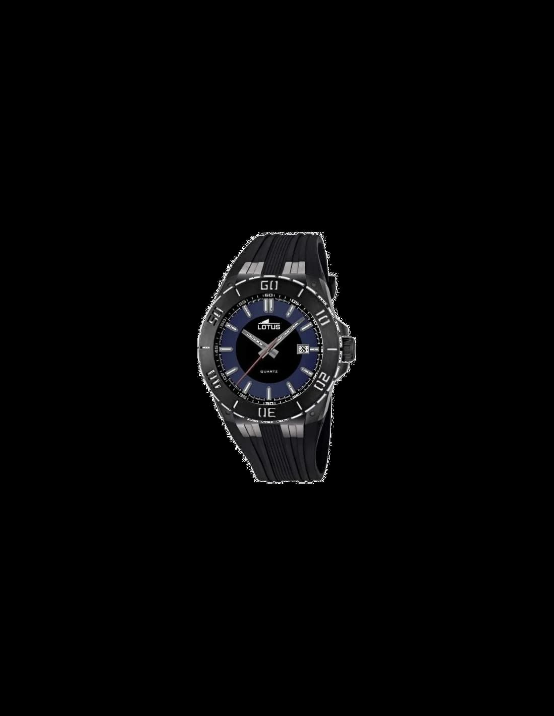 Montre Lotus L15806/2 avec cadran bicolore argent et bleu, aiguilles et index dorés, style classique élégant