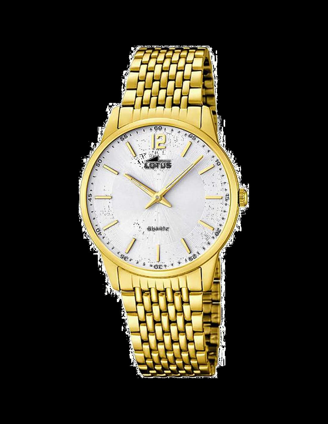 Montre Lotus L15889/2 au cadran doré et aiguilles luminescentes, design classique chic