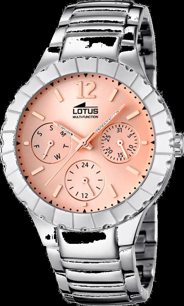 Montre Lotus L15902/3 avec cadran argenté et index bâtons, style élégant et féminin