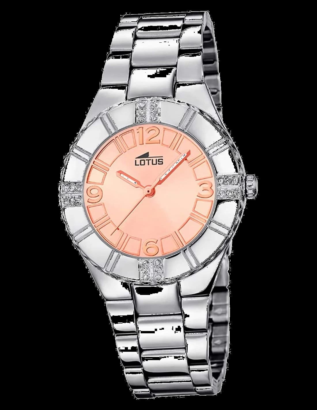 Montre Lotus L15905/2 avec cadran blanc nacré, index dorés et aiguilles bâton élégantes