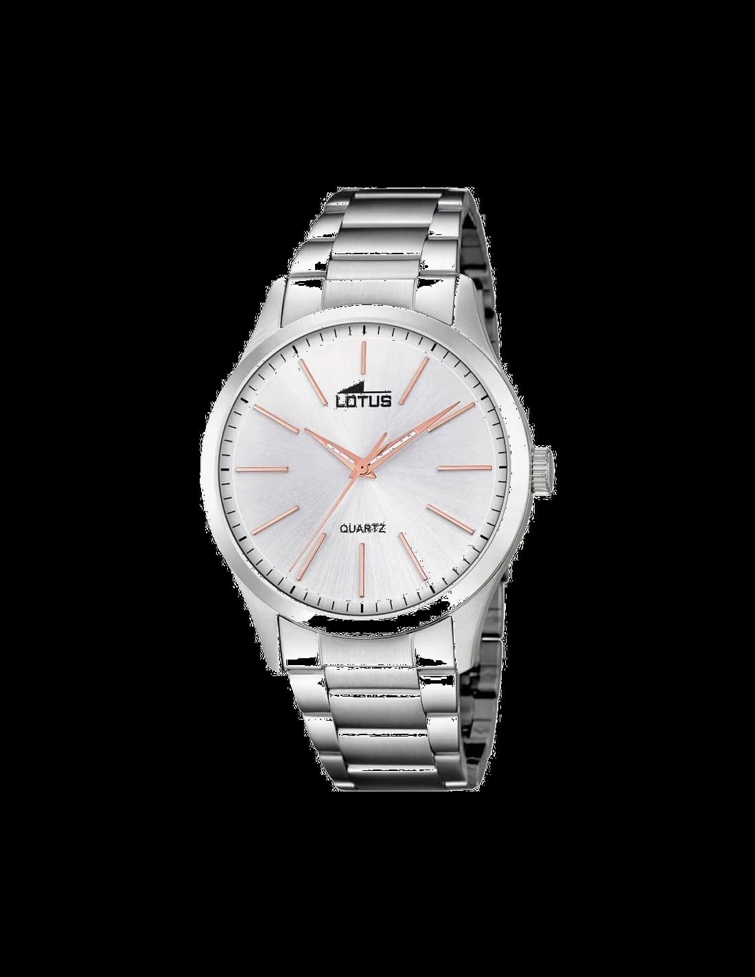 Montre Lotus L15959/5 au cadran blanc épuré, aiguilles noires et index bâton minimalistes, élégance intemporelle