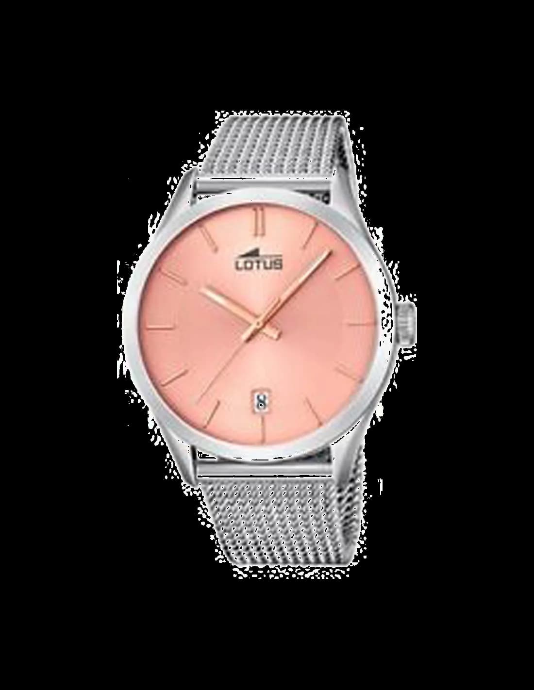 Montre Lotus L18108/3 argentée au cadran blanc épuré, aiguilles fines et index bâtons pour un style minimaliste élégant