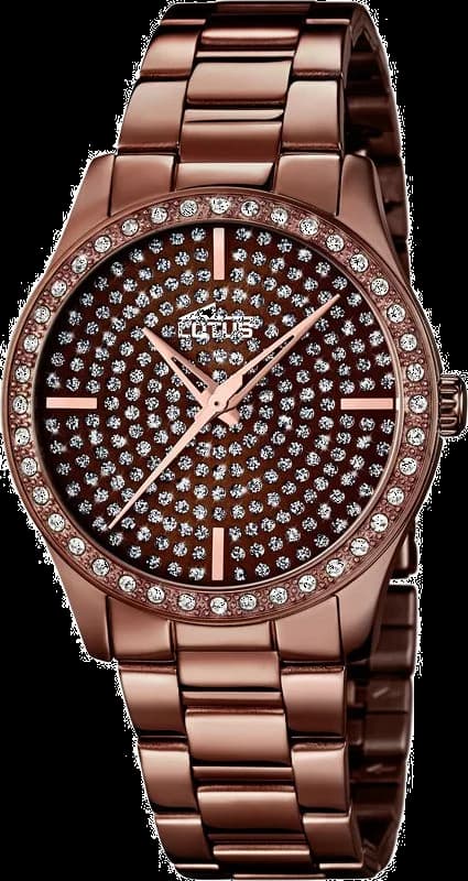 Montre Lotus L18137/1 au cadran chocolat et acier inoxydable, style trendy et élégant