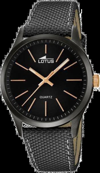 Montre Lotus L18165/2 au cadran anthracite brossé, style smart-casual avec index appliqués et aiguilles luminescentes
