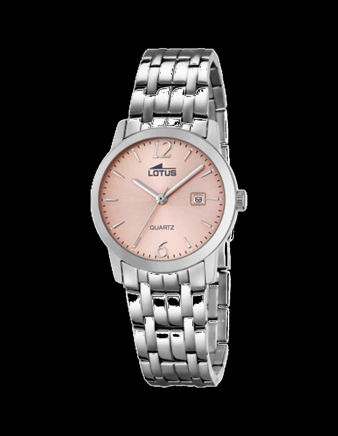 Montre Lotus L18179/2 argentée au cadran blanc nacré et index dorés, style classique et élégant