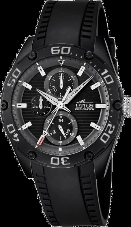 Montre Lotus L18183/4 noir intégral au cadran mat et index blancs pour un style contemporain