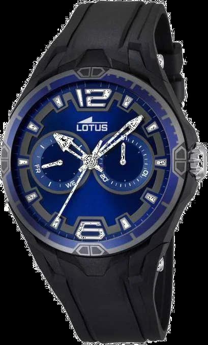 Montre Lotus L18184/1 noire sport avec cadran noir et index blancs, style moderne et robuste