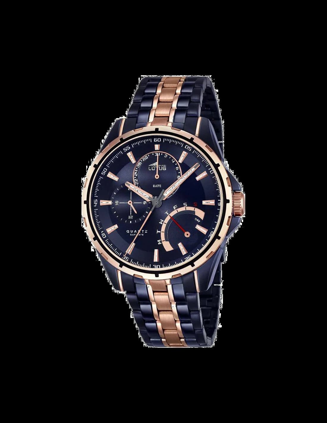Montre Lotus L18205/1 au cadran bleu soleil, aiguilles argentées et index bâtons, style smart casual