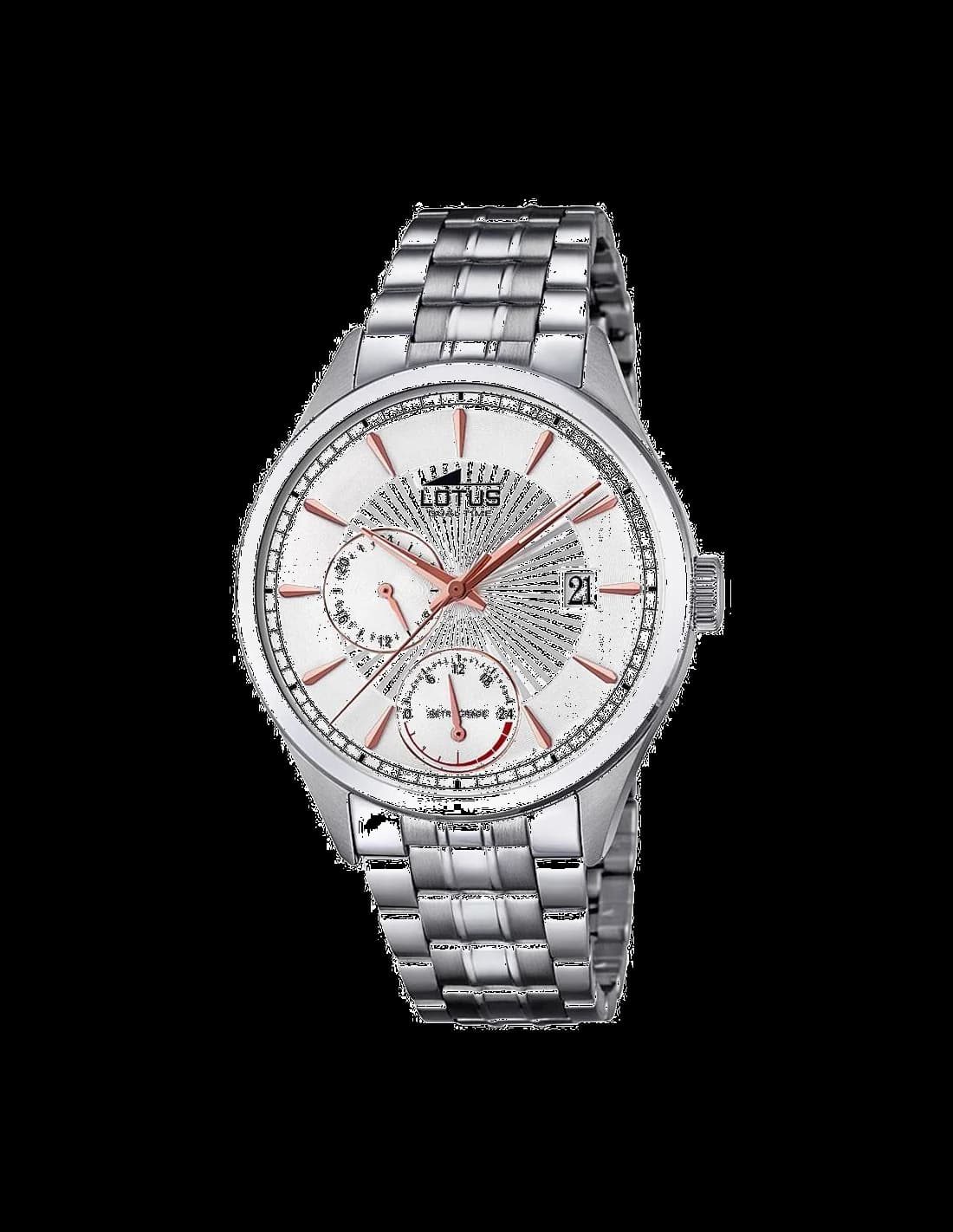 Montre Lotus L18213/5 cadran bleu profond, aiguilles argentées, style élégant et moderne