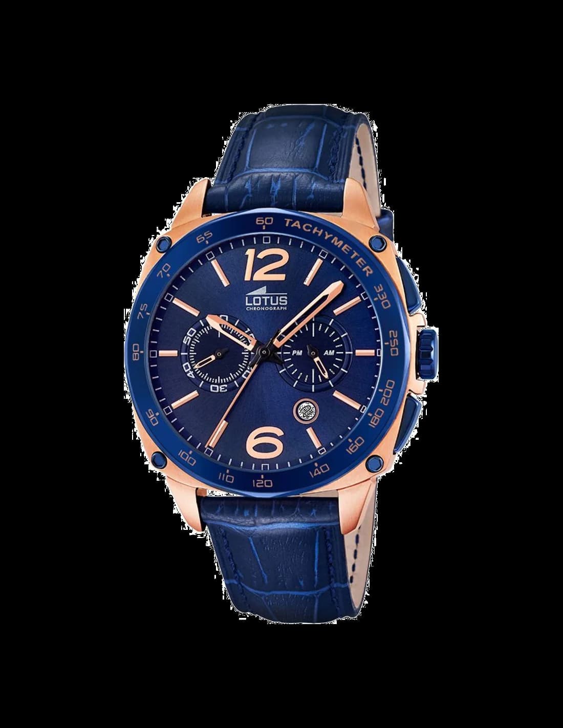 Montre Lotus L18217/1 au cadran bleu soleil avec index appliqués et aiguilles argentées style smart casual