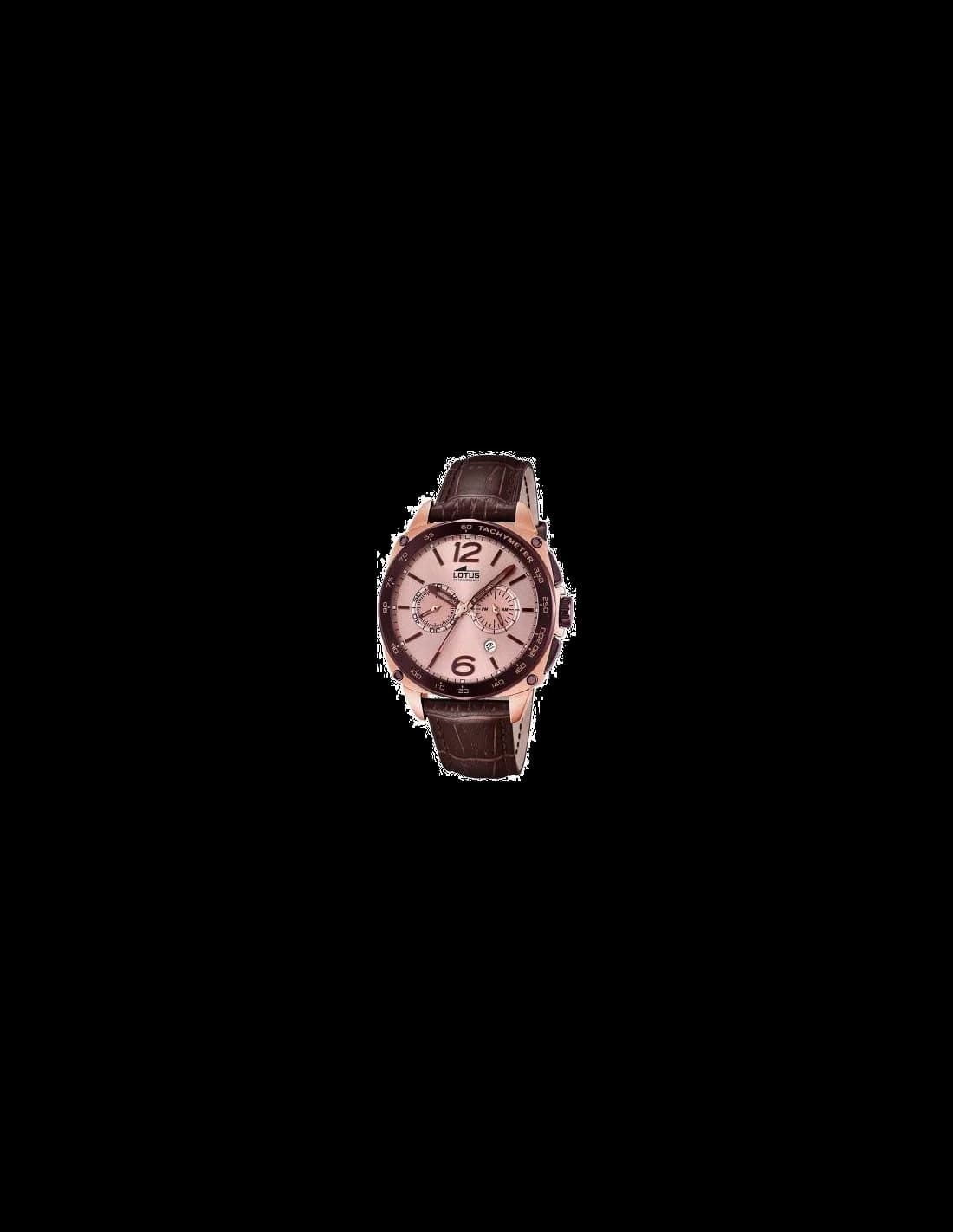 Montre Lotus L18217/2 avec cadran marron soleil, aiguilles argentées et index bâton, style smart-casual élégant