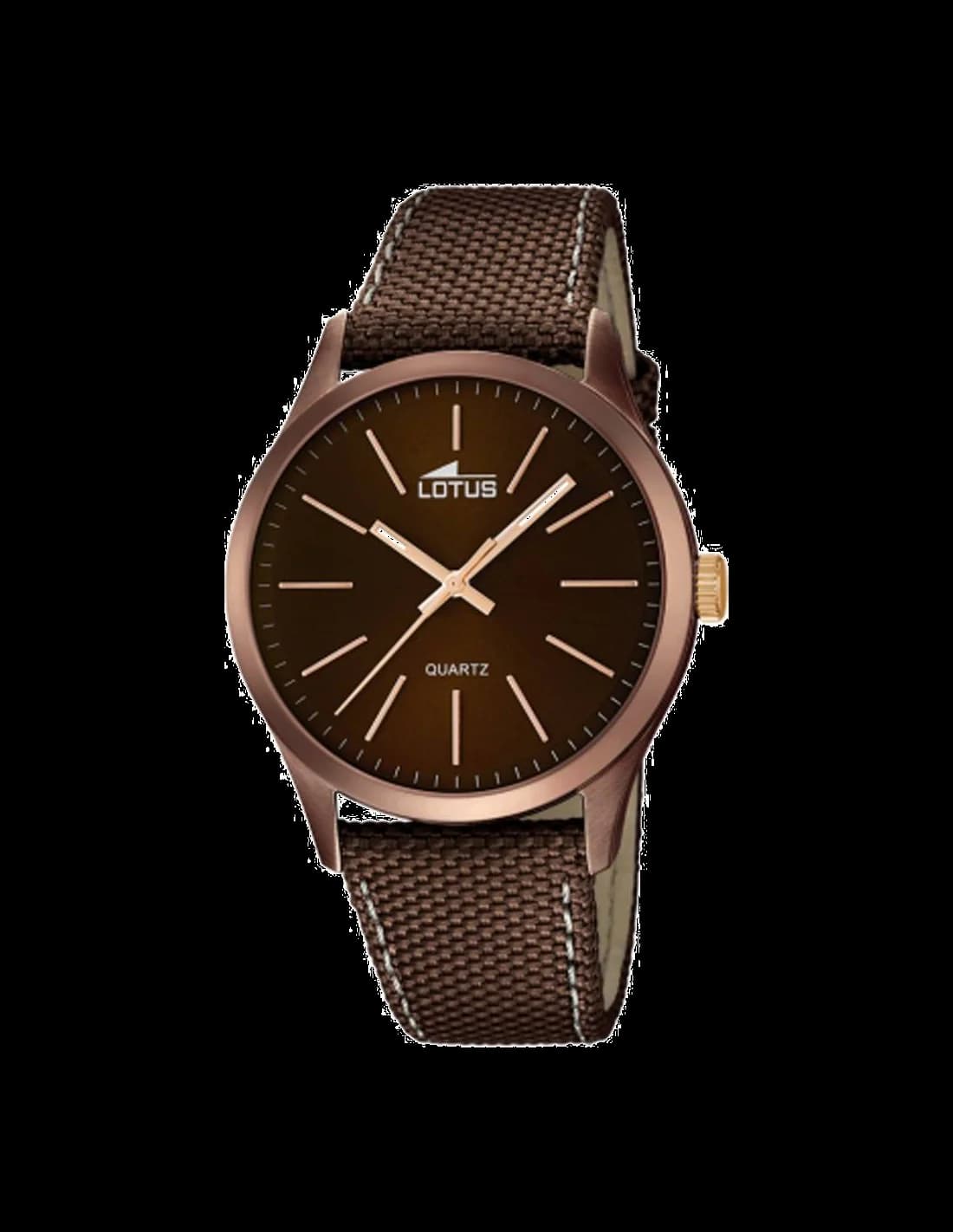 Montre Lotus L18246/2 au cadran marron soleil, aiguilles argentées et index bâtons, style smart casual chic