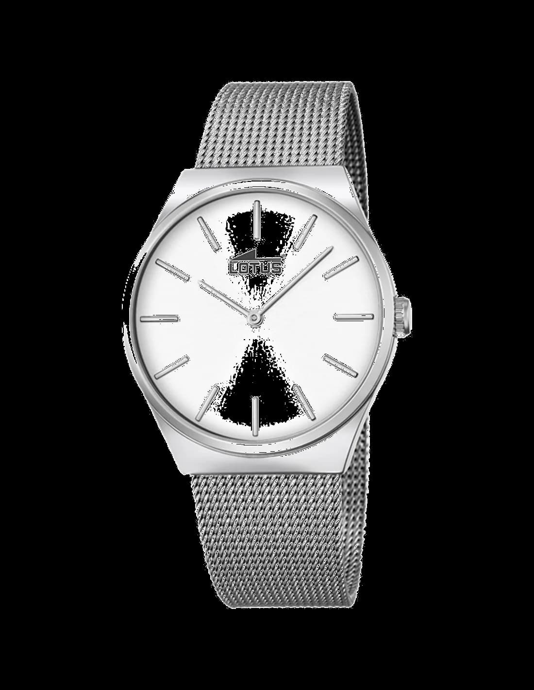 Montre Lotus L18285/1 argentée avec cadran gris clair et index bâtons, style classique et sobre