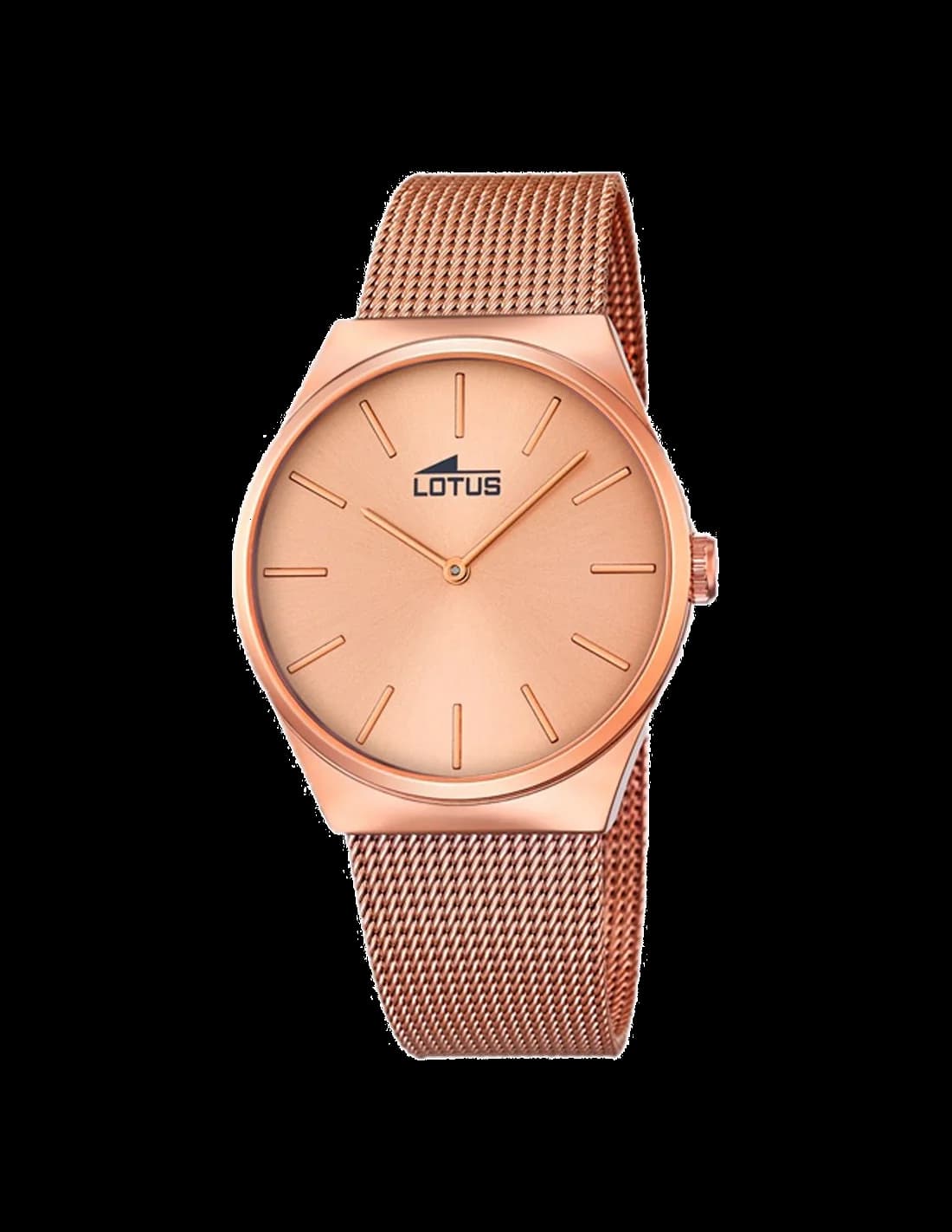 Montre Lotus L18286/2 avec cadran noir soleil et boîtier or rose, style classique chic