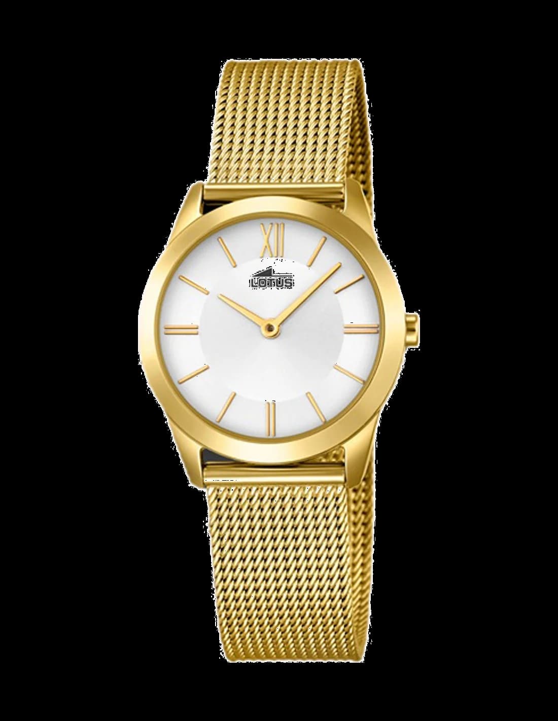 Montre Lotus L18292/1 au cadran blanc nacré et index dorés, style élégant et féminin