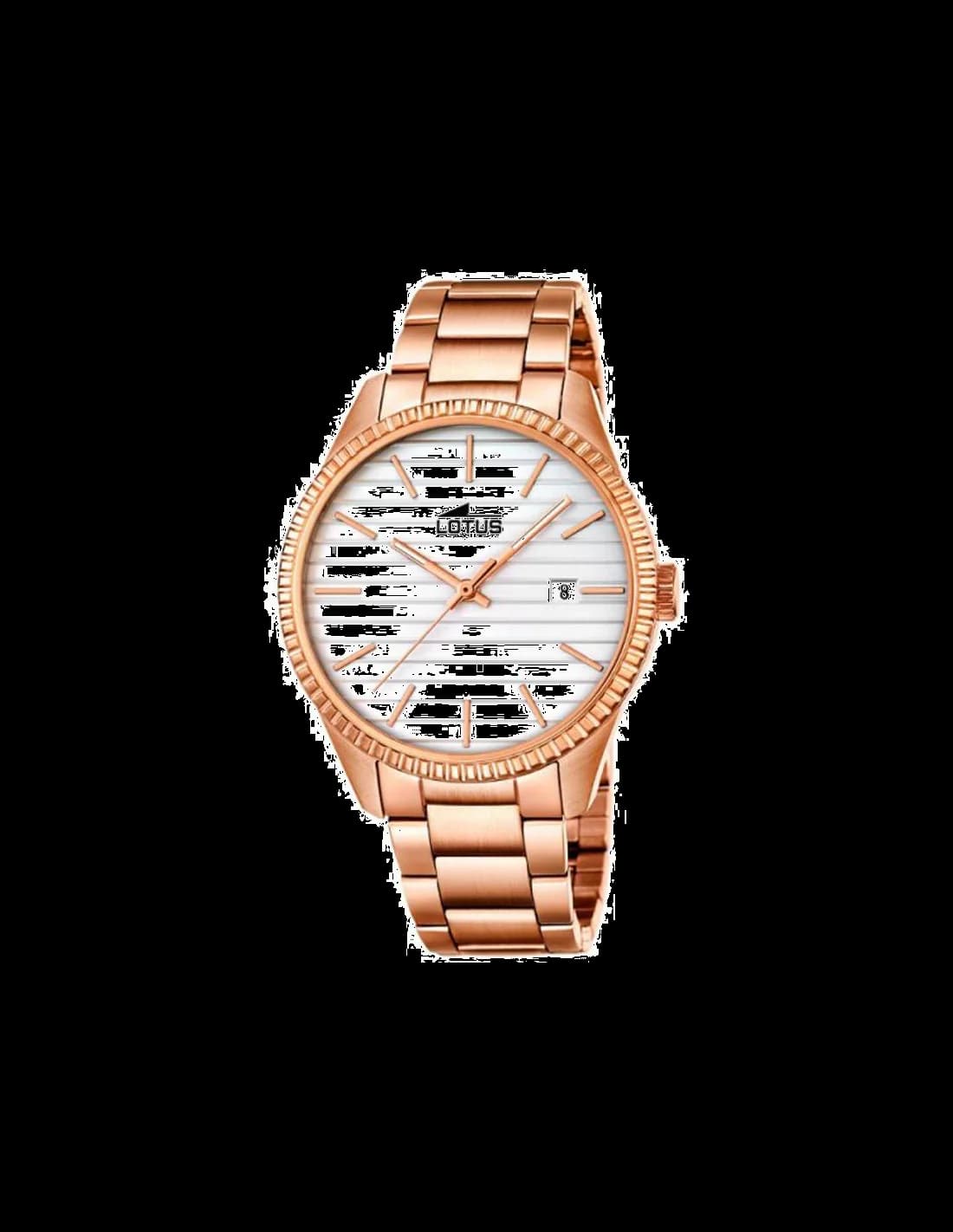 Montre Lotus L18300/1 au cadran blanc et or rose, style classique élégant avec index dorés