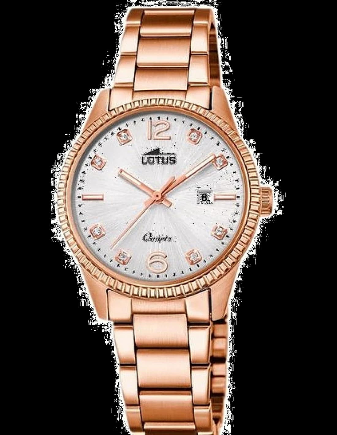 Montre Lotus L18303/3 au cadran blanc nacré, aiguilles dorées et index diamants, style élégant