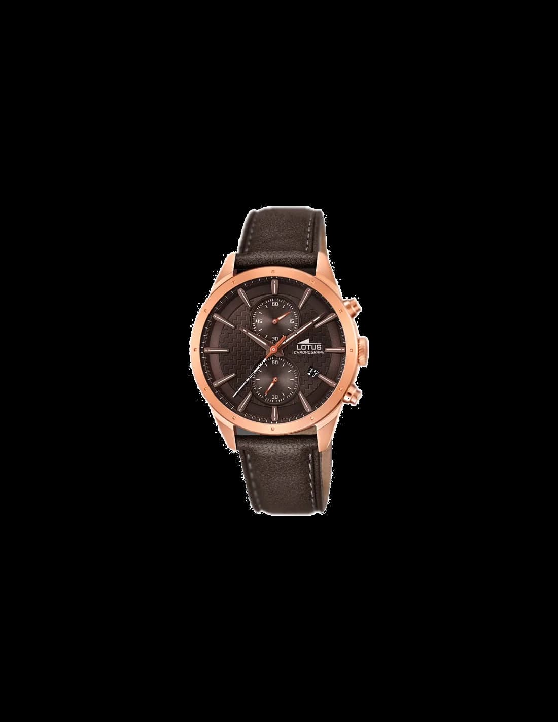 Montre Lotus L18314/1 marron avec cadran noir, style sport-chic au design robuste et élégant