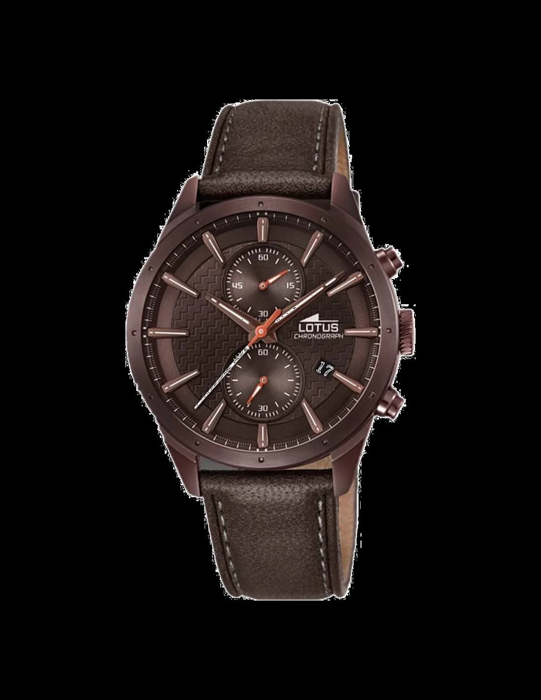 Montre Lotus L18316/1 avec cadran marron soleil et index dorés, style classique élégant