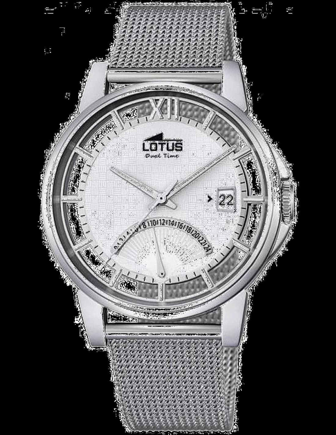 Montre Lotus L18326/1 argentée au cadran soleil gris clair et index bâtons